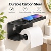 Wall-Mounted Toilet Paper Holder with Shelf – Carbon Steel Bathroom