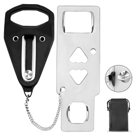 Portable Hotel Door Safety Lock - Travel Essentials for Women (Black)