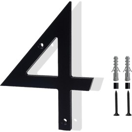 House Number Black 6 Inch House Number Sign Door Number Signs for Wall Floating House Number House Numbers Outdoor Extra Large House Number House Number Anthracite 3D House Number (4)