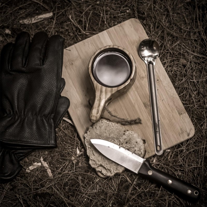 SILVERANT Titanium Long Handle Spoon, Ultralight Camping Cutlery Outdoor Utensils