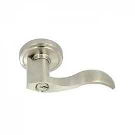 Better Home Products Twin Peaks Right Hand Entry Lever | Wave Style Handles - SatinNickel