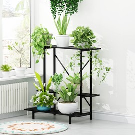 Zhongma 3 Tier Plant Stand Space-Saving Heavy Duty Plant Holder for Balcony, Home, Garden ,Metal Sturdy Plant Stand for Indoor and Outdoor