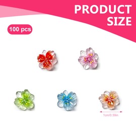 100pcs 3D Blume Nagel Charms Nägel Zubehör Nageldesign Glitzersteine Nailart Strasssteine Flower Nail Charms Luminous Flower Nail Art Charms Bunte（Fünf Farben）