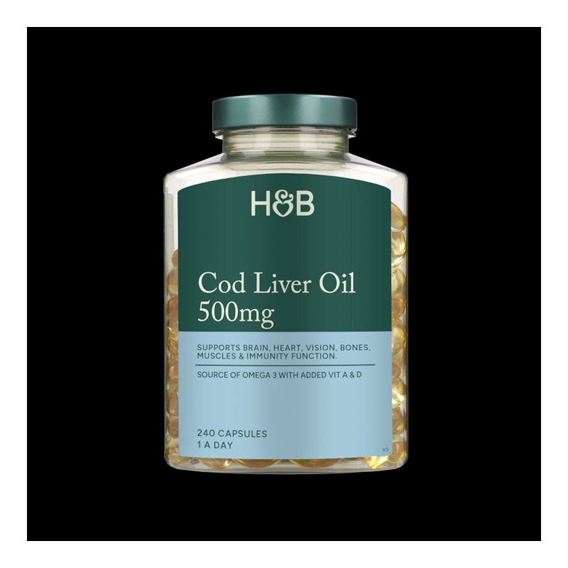 Holland & Barrett Cod Liver Oil 500mg 30 Capsules