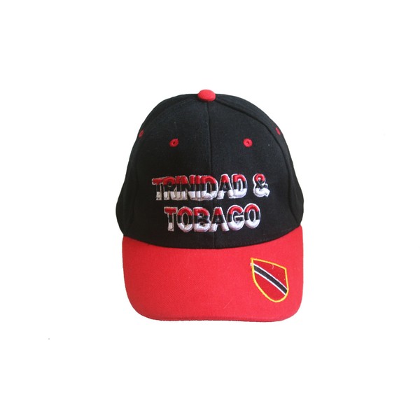 SUPERDAVES SUPERSTORE Trinidad & Tobago Red Black Country Flag On Brim Embossed Hat Cap New