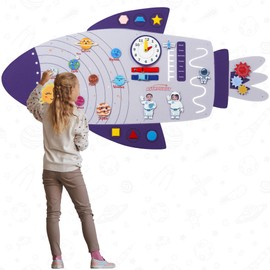 ROYALAY Sensory Wall Panel for Kids, Space Montessori Sensory Activity Wall Panels, Solar System Educational Toys for Toddler, Felt Board Wall Toys for Playroom Nursery Classroom Dentist Waiting Room