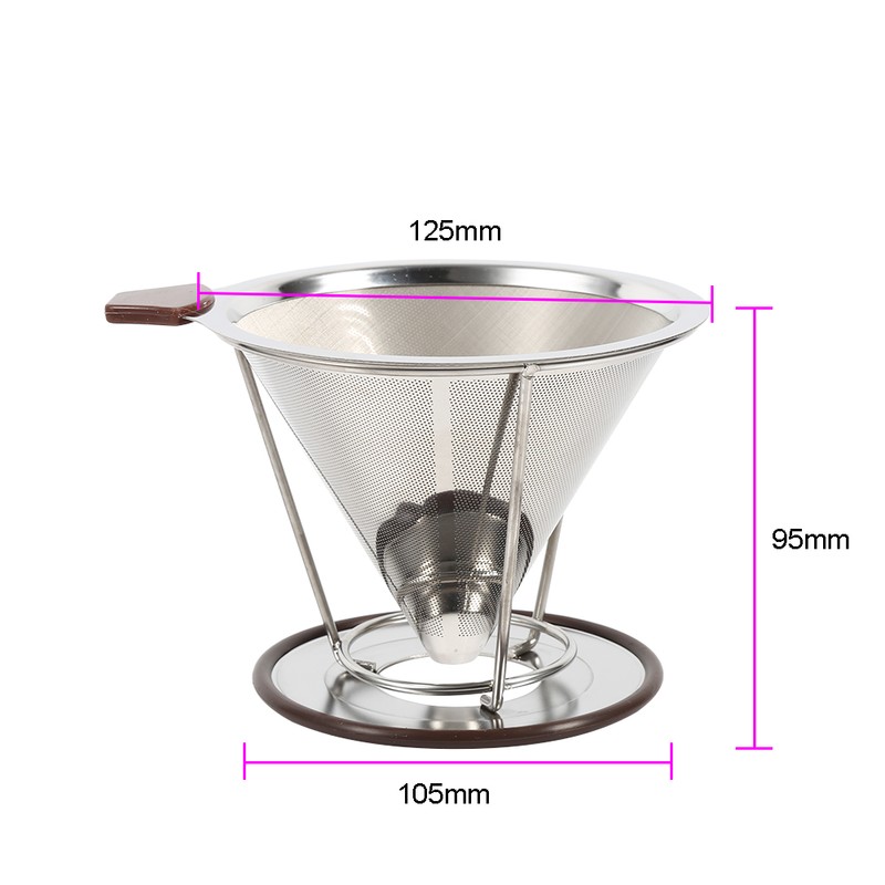 1x Portable 304 Stainless Steel Drip Dripper Double Layer Mesh