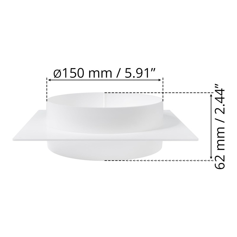 HVAC OV 6" Inch Plastic Straight or Flexible Pipe Flange