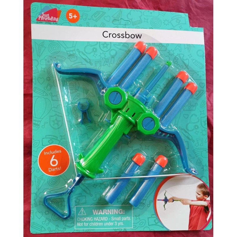 just pretending Cross Bow with Darts, platic color green includes