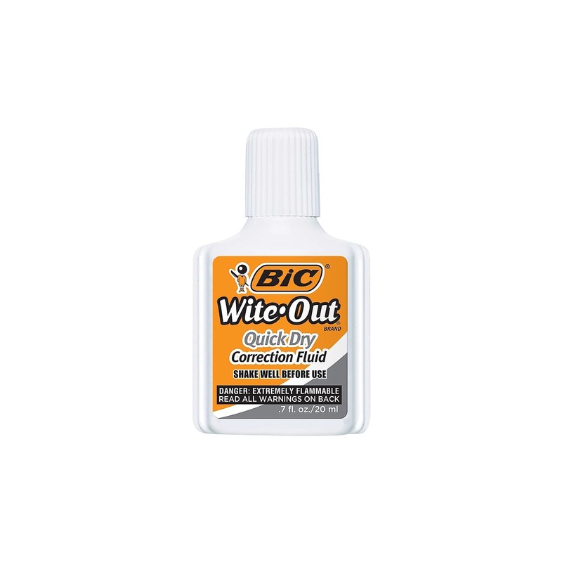 BIC 781671 Wite-Out Quick Dry Correction Fluid 2/Pack (WOFQDP24-A-WHI)