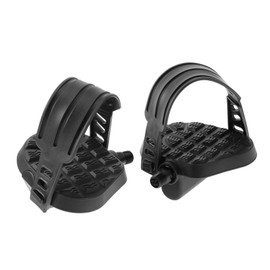 Sosoport 2pcs Bike Pedals with Straps for Exercise Bike Replacement Parts Compatible with Stationary Easy Installation Performance