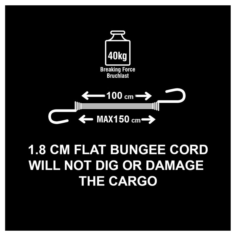 Master Lock Flat Bungee with Hooks [100 cm Bungee Cord]