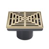 DEOKXZ 4-1/4 Inch Brushed Gold Shower Drain Square, Base with