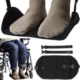 Hamaca para silla de ruedas, reposapiés para silla de ruedas con base rígida, soporte para reposapiés de repuesto de altura ajustable, hamaca de soporte de piernas antichoque para andador