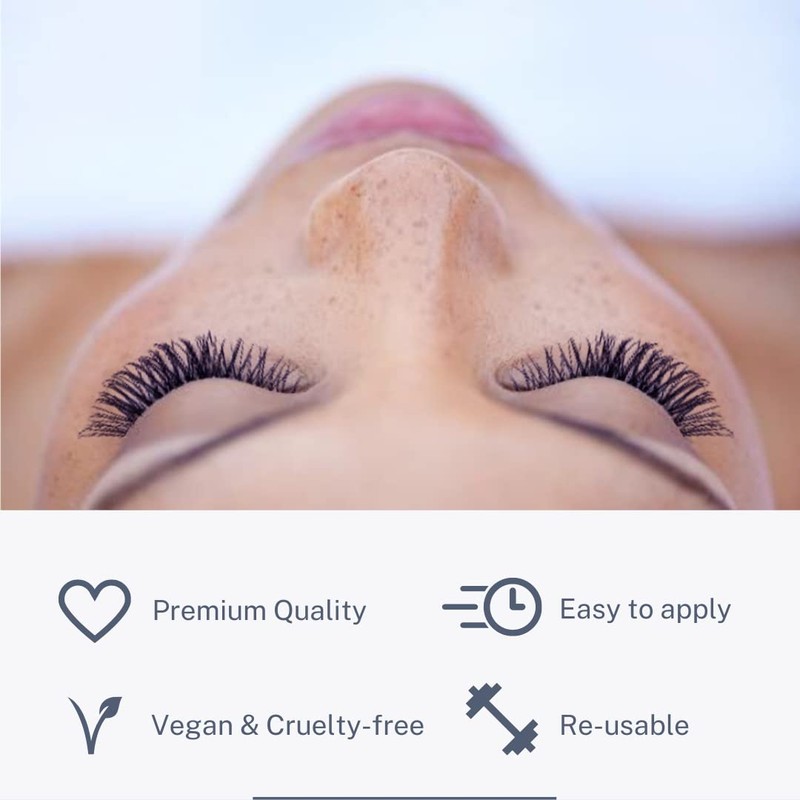 CLARA COSMETICS Premium 3D Eyelashes Everyday, Natural Look, Transparent Band,