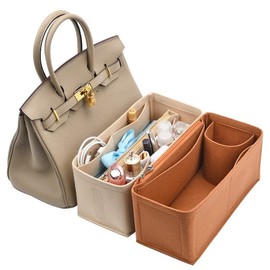 Lckaey Purse Organizer for Hermes birkin bag 25 Felt organizer insert Y013M Pull camel-S