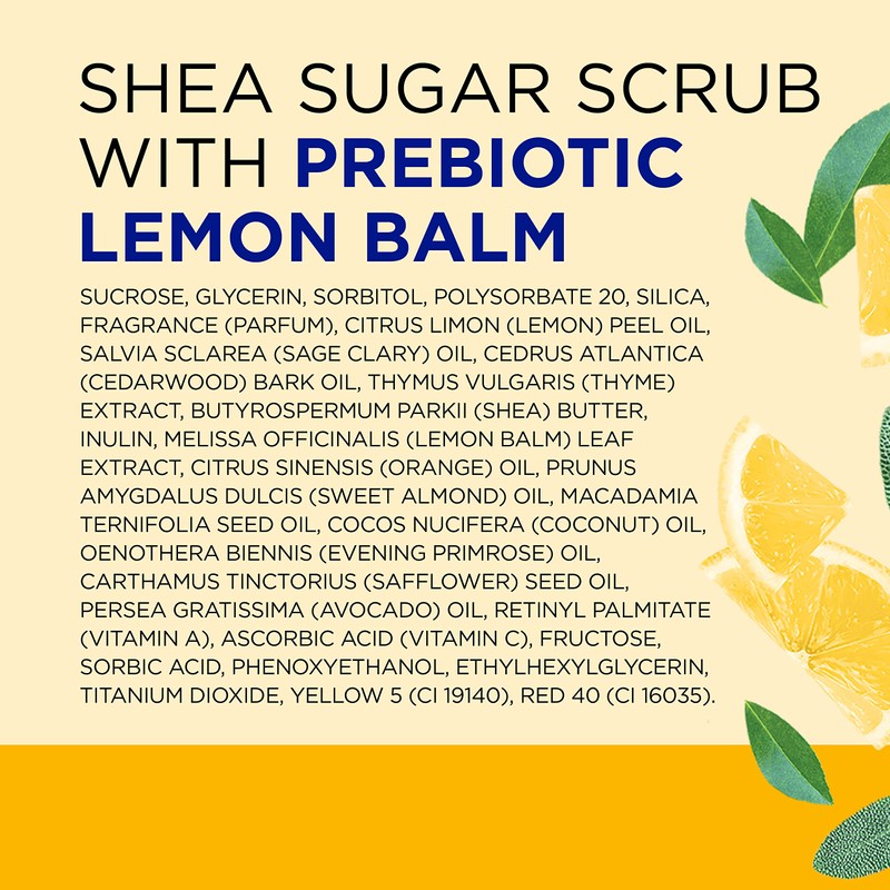 Dr Teal's Shea Sugar Scrub Prebiotic Lemon Balm 538Gm