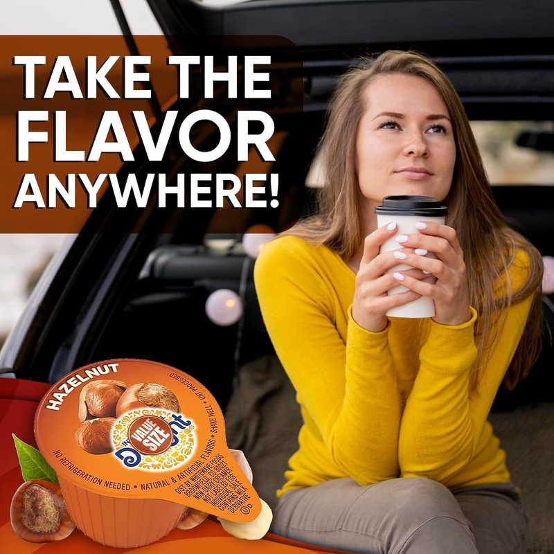 Delight Hazelnut Creamer Singles, Coffee Creamer Hazelnut 192 Creamer Singles
