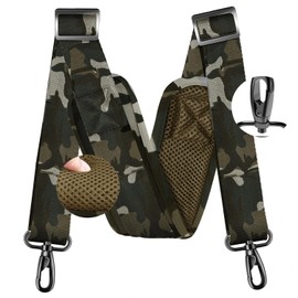 [ZINZ] 77" Shoulder Strap with Neoprene Thick Padding, Universal Bag Strap with Double Adjustment Buckle and Metal Swivel Hook, Suitable for 5'11 (about 180cm) and above, Camo Green