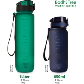 Bodhi Tree Drinking Bottle 1 Litre – Leak-Proof – Odourless – Lightweight – with Filter and Strap – Sports Bottle for Fitness, Sports and Yoga – Drinks Bottle Water Bottle –