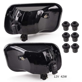 PIT66 Front Bumper Fog Light, Compatible with 2011-2012 Ram 1500 2500 3500/2010 Dodge Ram 2500 3500/2009-2010 Dodge Ram 1500 2PCS Smoke Lens CH2595102, 55372734AB