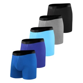 BEENIUBEE Incontinence Underwear for Men 150ML Absorbent Washable Reusable Heavy Flow Bladder Cotton Leak Proof Protective Boxer Briefs 5 Pack (Multicolor01, XXX-Large)