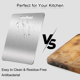 HayBaroda Titanium Cutting Board for Kitchen - Double Sided Pure Titanium Cutting Board (18"L x 12"W)