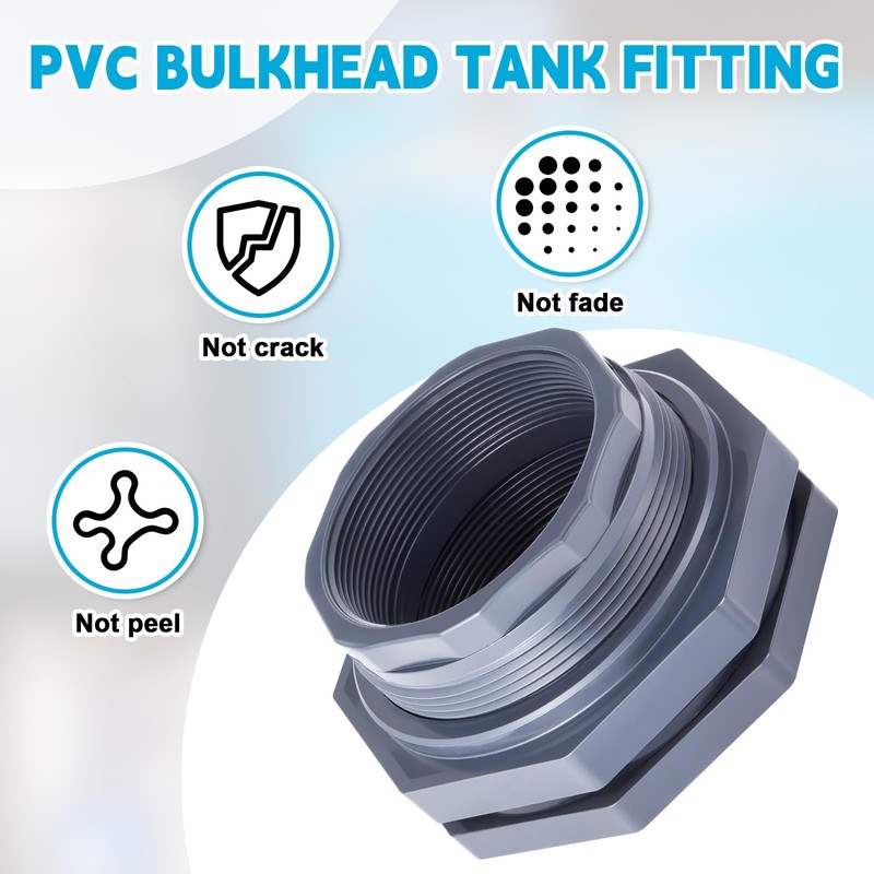 Maasechs 1 Pcs 4 Inch PVC Bulkhead Fitting Water Tank