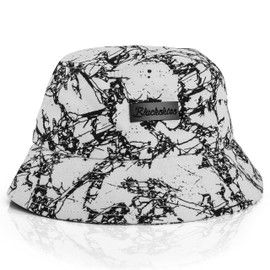 Blackskies® Fenrir Bucket Hat | Unisex Sonnenhut Fischerhut Anglerhut Herren Damen Schwarz Marmor