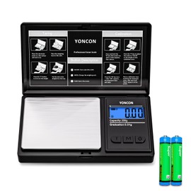 YONCON Gram Scale- 200g Ultra-Precise Digital Scale .01 Gram Accuracy for Jewelry, Diamonds, Gold & Silver, Portable Pocket Scale with LCD Display, Tare Function - Perfect for Jewelers & Collectors