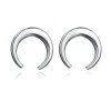 Crescent Womens Simple Minimalist Silver Tone Crescent Moon Stud Earrings
