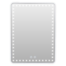 Floxite LED Lighted Tablet Mirror with 15X Magnification, Ultra Bright Lighting, USB-C Charging, Tabletop Stand