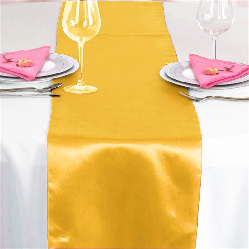 Time to Sparkle 10 Pack Satin Table Runners 12"x108"inch Chair