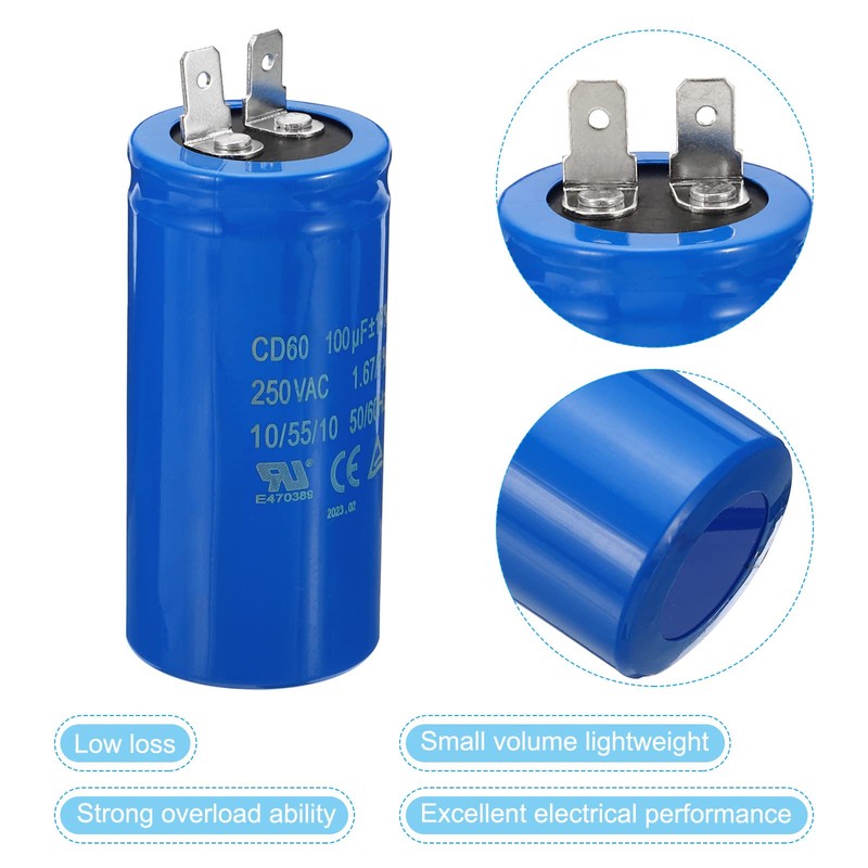 PATIKIL CD60 Running Capacitor 100uF/MFD 250VAC 15% Tolerance 50/60Hz Motor