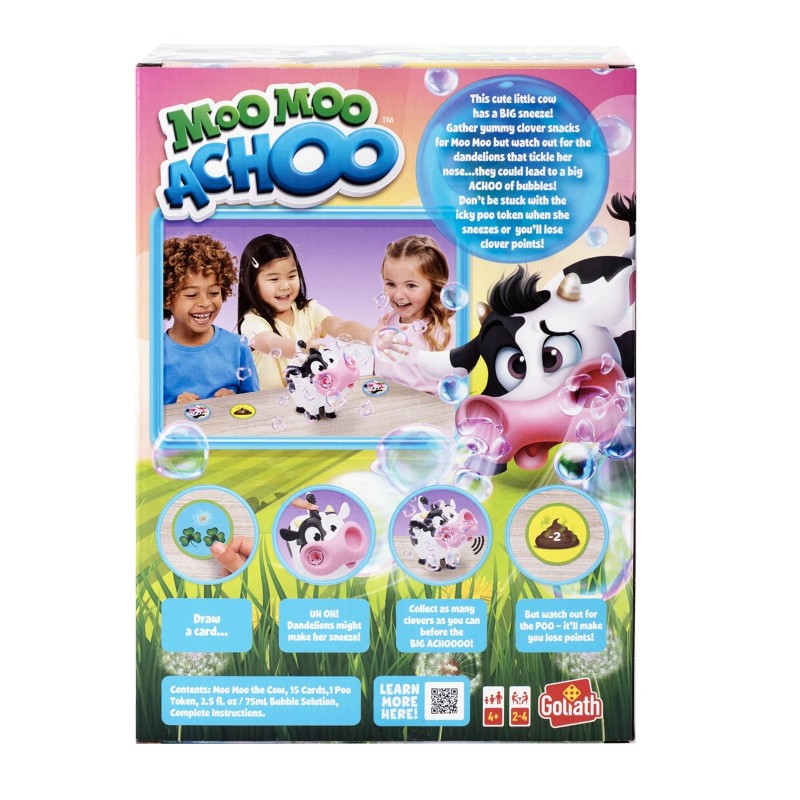 Goliath Moo Moo Sneezy Cow Tabletop Game with Bubbles for
