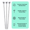 Amersis 4.5" Metal Cocktail Picks 21Pack+Holder Kit,Premium 304 Stainless Steel