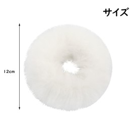 Samcos Scrunchie Hair Decoration Hair Elastic 2PCS Hairband Hair Accessory Adult Hair Decoration Volume Hair Elastic Fur Fur Ball Scrunchie Set