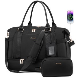 Gym Bag LOVEVOOK Travel Duffel Bag with USB Charging Port,Weekender Bags for Women with Shoe Compartment,Carry on Overnight Bag with Toiletry Bag,Hospital Bags for Labor and Deliver