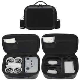 Flyekist Carrying Case for DJI Neo-Portable PU Protective Storage Bag with YKK Zipper for DJI Neo Fly More Combo,RC-N3 Remote Controller, Neo Intelligent Flight Battery & Aceessories-Texture Black