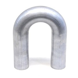 HPS 2.5" OD, 180 Degree U Bend Aluminum Elbow Tubing, 6" Leg Length on Each Side, 3" Clr, 6061 T6 Seamless 16 Gauge, Wall Thickness: 0.065", ALE180-91913, 2.5" OD, Aluminum