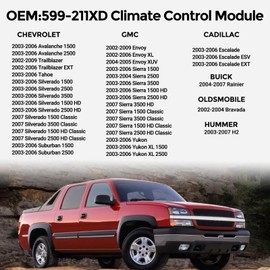 599-211XD Climate Control Module Replace for 2002-2009 Chevy Silverado Suburban Tahoe Trailblazer Avalanche GMC Sierra Yukon Envoy, A/C Heater Control Panel, OE# 10367041, 10367042, 10399657