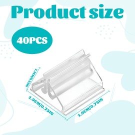 Eophmi Place Card Holders, 40 Pcs Clear Game Card Stands for Display, Small Photo Holders for Tables, Plastic Place Cards Menu Holders for Tables for Wedding Cards, Pictures, Memos Display