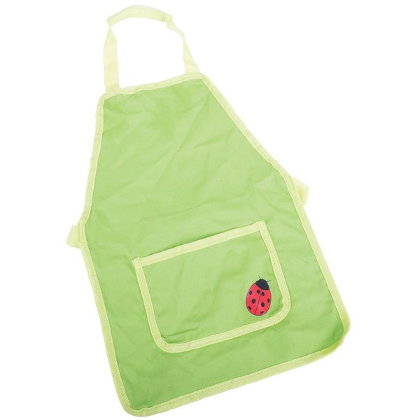 Bigjigs Toys Kids Green Gardening Apron - 100% Cotton Aprons for Children with Ladybird Accent for the Garden, Pocket To Store Kids Gardening Tools, 3 years +