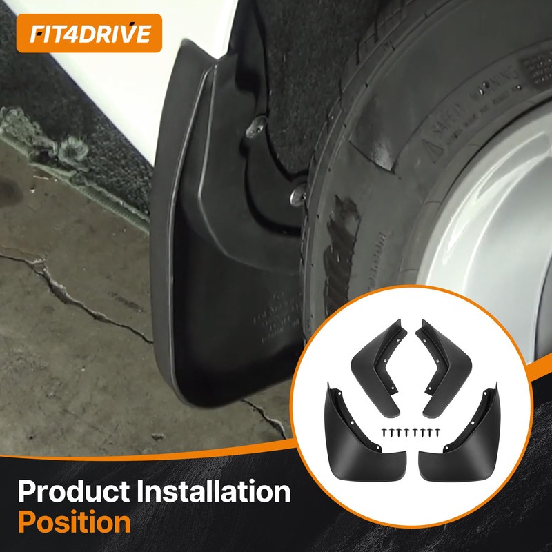 Fit4drive Set Of 4 Flexible Pvc Mud Flaps Splash Guard