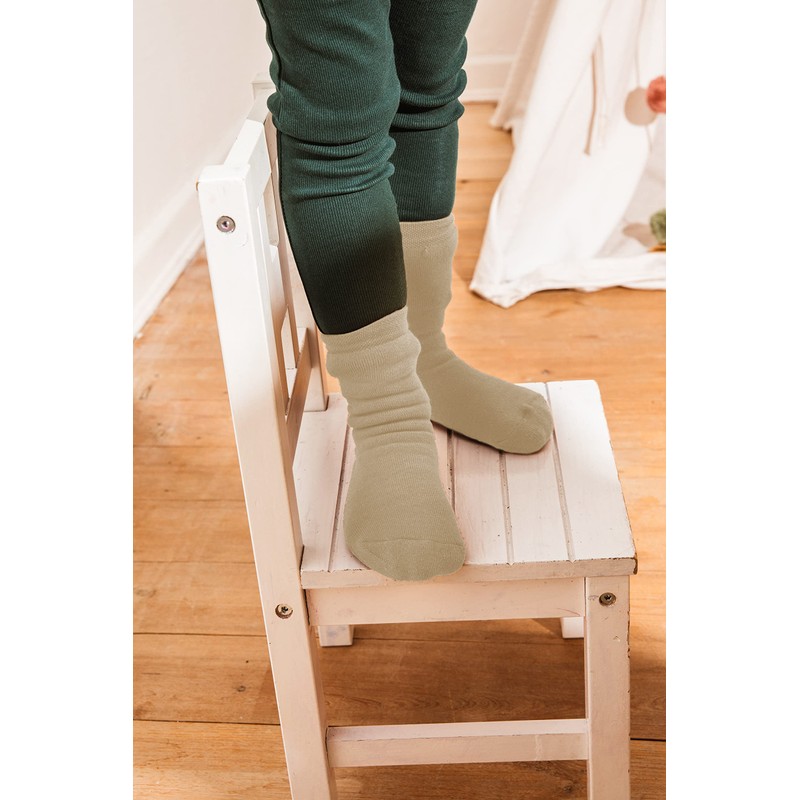 EWERS Unisex Children's Stopper Socks Softstep Plain Socks, Dark beige