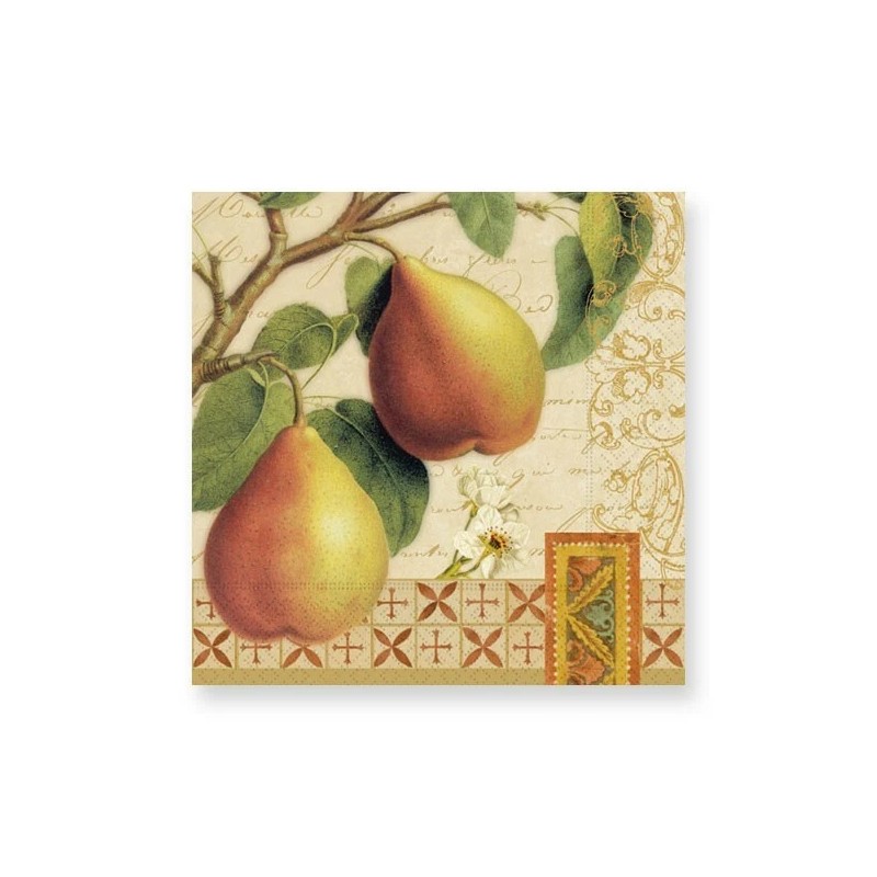 TWO Individual Napkins Pear Fruits Cocktail for Decoupage (127