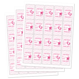 RokAPary 60 Pink Its a Girl Baby Shower Miniatures Candy Bar Wrapper, Baby Shower Miniatures Candy Bar Stickers, Candy Not Included