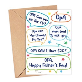 ShelbyShops Opa! Can You...? Card, Funny Father's Day Card, Funny Joker Greeting Card For Opa, Father's Day Card From Daughter, Happy Father's For Opa Card, Perfect For Father's Day