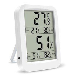 LALAFINA Large LCD Digital Hygrometer Thermometer Humidity Monitor with High Low Records Tabletop Wall Mountable Temperature Gauge for Home and Office Use