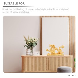 Luxshiny Chinese Zodiac Sign Dragon Golden Resin Collectible Figures Chinese Feng Shui Dragon Statue 2024 Year of the Dragon Sculpture For Happiness Wealth Gifts